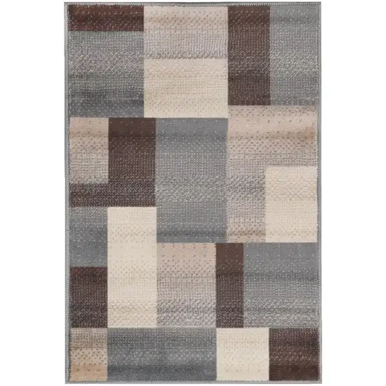 Patchwork Power Loom Stain Resistant Area Rug Photo 1