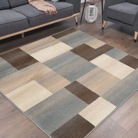 Patchwork Power Loom Stain Resistant Area Rug Photo 2