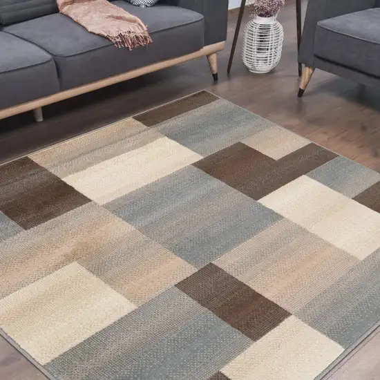 Patchwork Power Loom Stain Resistant Area Rug Photo 5