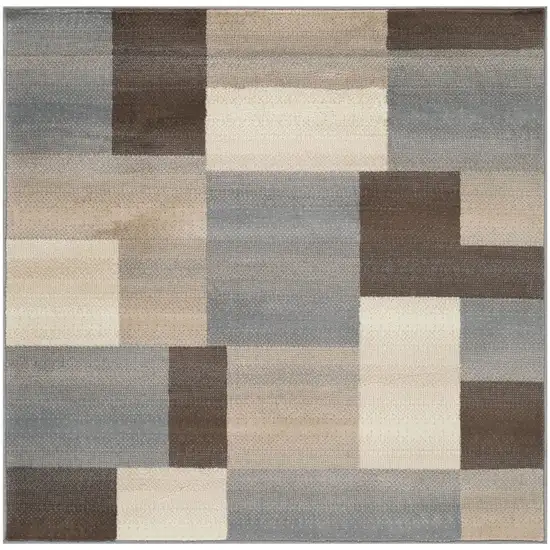 Patchwork Power Loom Stain Resistant Area Rug Photo 1