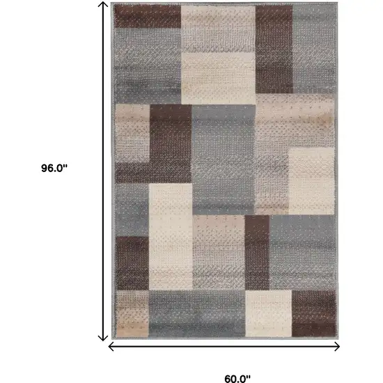 Patchwork Power Loom Stain Resistant Area Rug Photo 9