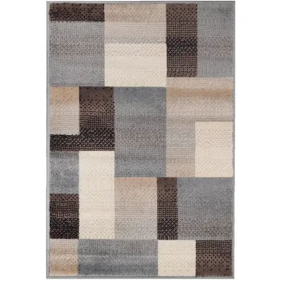 Patchwork Power Loom Stain Resistant Area Rug Photo 1