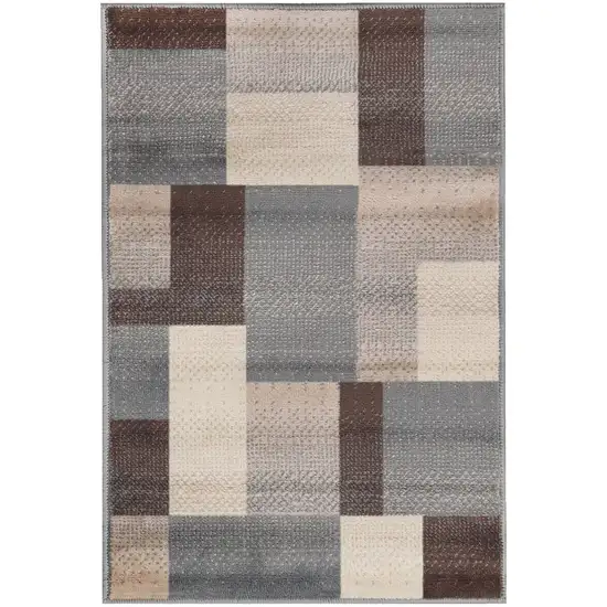 Patchwork Power Loom Stain Resistant Area Rug Photo 1