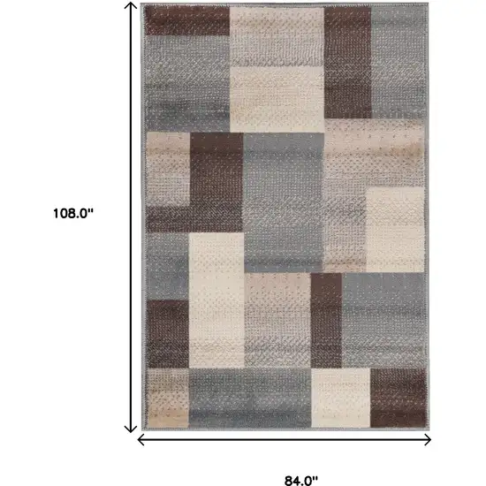 Patchwork Power Loom Stain Resistant Area Rug Photo 8