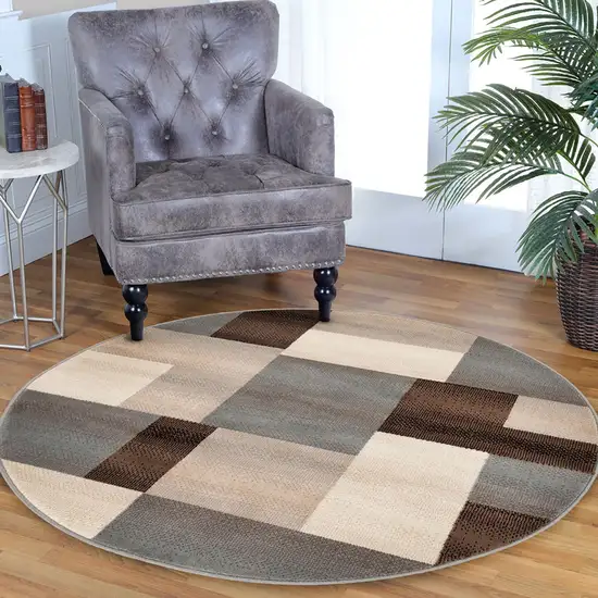 Patchwork Power Loom Stain Resistant Area Rug Photo 2