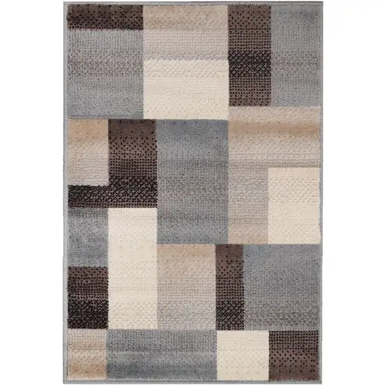 Patchwork Power Loom Stain Resistant Area Rug Photo 1