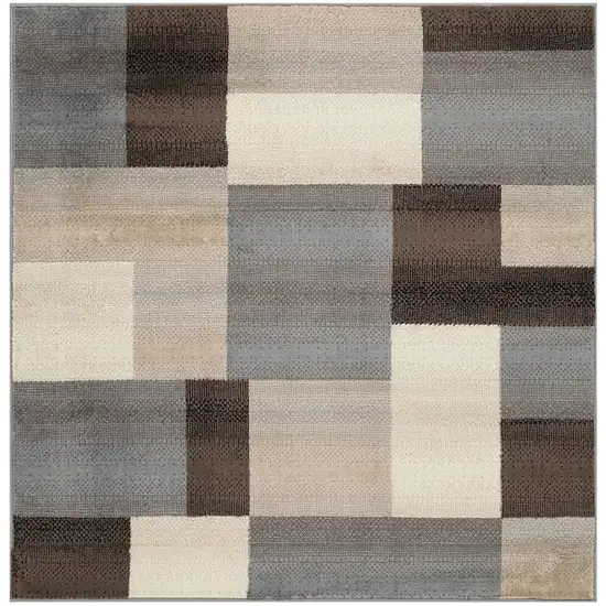 Patchwork Power Loom Stain Resistant Area Rug Photo 1