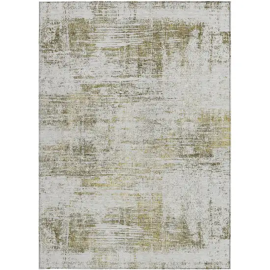 Pearl Ivory And Gold Abstract Washable Indoor Outdoor Area Rug Photo 6