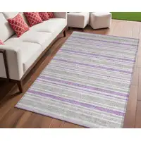 Photo of Pearl Striped Washable Non Skid Indoor Outdoor Area Rug