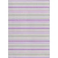 Photo of Pearl Striped Washable Non Skid Indoor Outdoor Area Rug