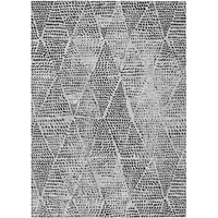 Photo of Pewter Blue Geometric Washable Non Skid Indoor Outdoor Area Rug