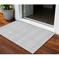 Photo of Pewter Geometric Washable Indoor Outdoor Area Rug