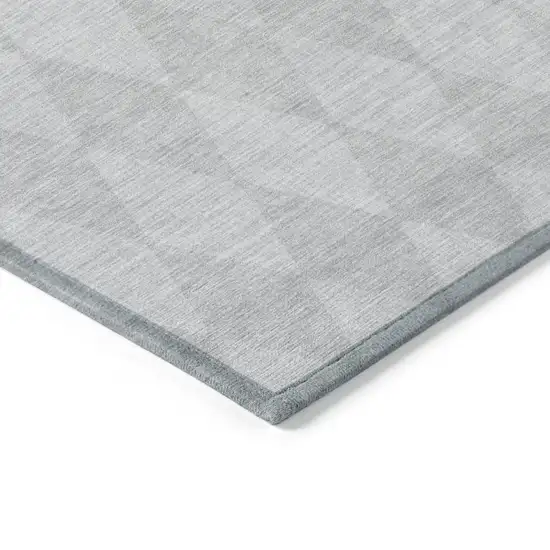 Pewter Geometric Washable Indoor Outdoor Area Rug Photo 4