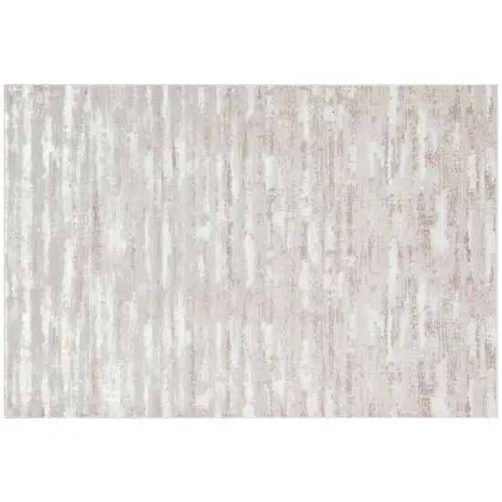 Pink Abstract Washable Non Skid Area Rug With Fringe Photo 2