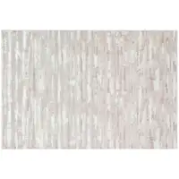 Photo of Pink Abstract Washable Non Skid Area Rug With Fringe