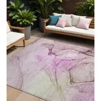 Photo of Pink Abstract Washable Non Skid Indoor Outdoor Area Rug