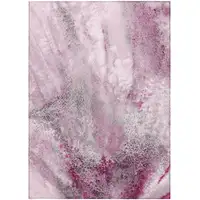 Photo of Pink Abstract Washable Non Skid Indoor Outdoor Area Rug