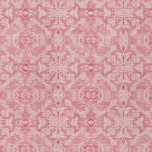 Photo of Pink And Blush Medallion Washable Indoor Outdoor Area Rug