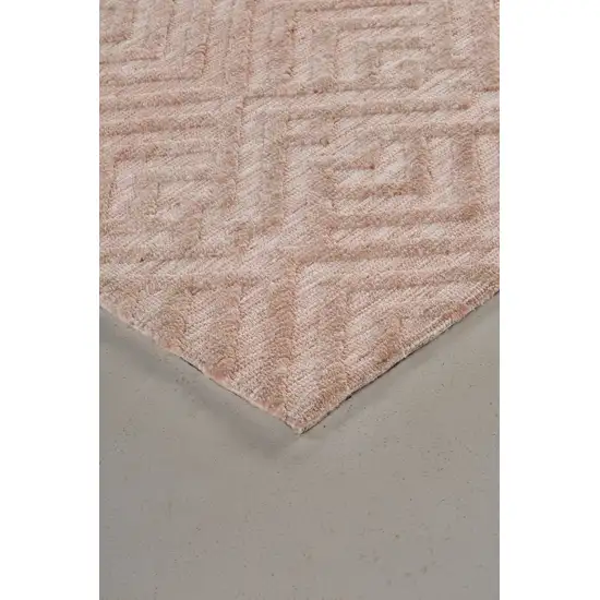 Pink And Ivory Geometric Stain Resistant Area Rug Photo 3