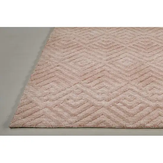 Pink And Ivory Geometric Stain Resistant Area Rug Photo 5