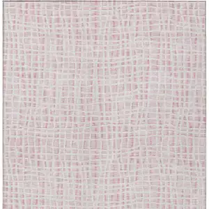 Photo of Pink And Ivory Striped Washable Indoor Outdoor Area Rug