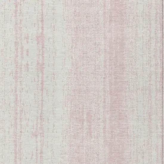 Pink And Ivory Striped Washable Indoor Outdoor Area Rug Photo 6