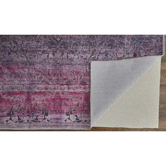 Pink And Purple Floral Power Loom Area Rug Photo 4