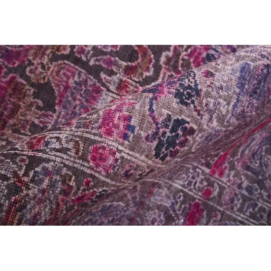 Pink And Purple Floral Power Loom Area Rug Photo 8