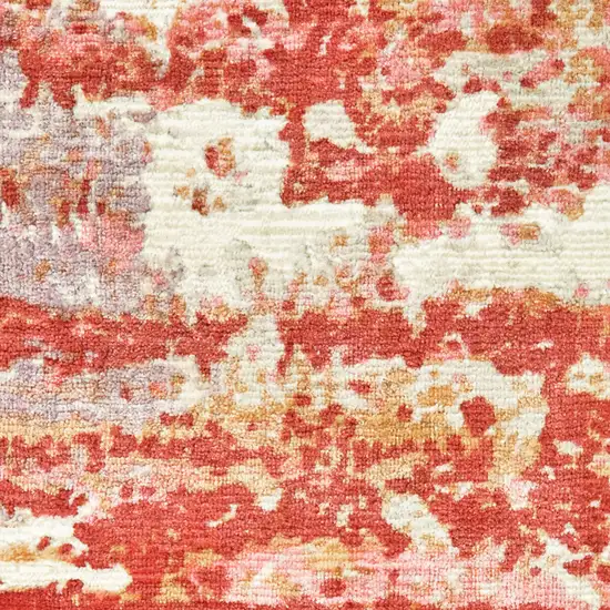 Pink And Red Abstract Hand Loomed Stain Resistant Area Rug Photo 6