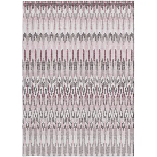 Pink Blush And Gray Southwestern Washable Indoor Outdoor Area Rug Photo 5