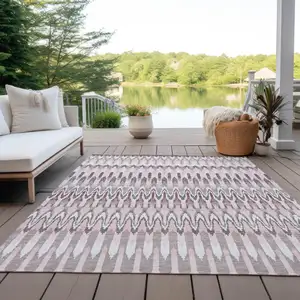 Photo of Pink Blush And Gray Southwestern Washable Indoor Outdoor Area Rug