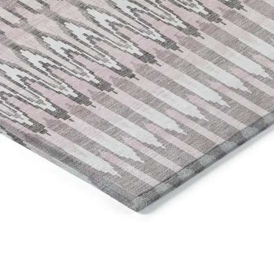 Pink Blush And Gray Southwestern Washable Indoor Outdoor Area Rug Photo 5