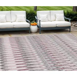 Photo of Pink Blush And Gray Southwestern Washable Indoor Outdoor Area Rug