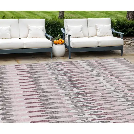 Pink Blush And Gray Southwestern Washable Indoor Outdoor Area Rug Photo 1