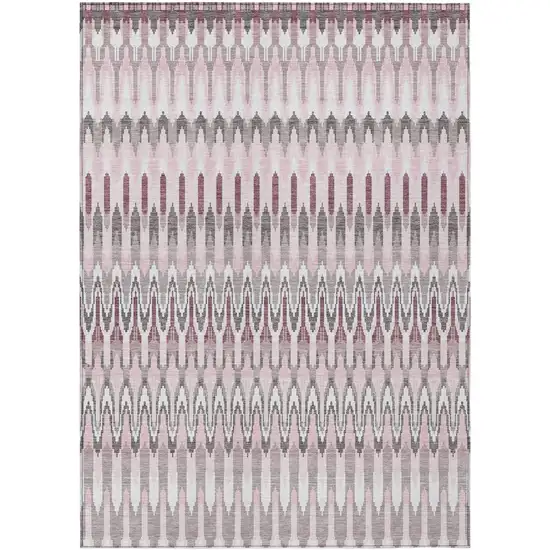 Pink Blush And Gray Southwestern Washable Indoor Outdoor Area Rug Photo 2