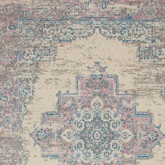 Pink Damask Power Loom Area Rug Photo 7