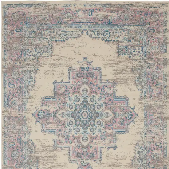 Pink Damask Power Loom Area Rug Photo 8