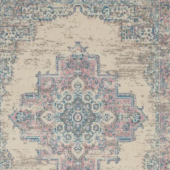 Pink Damask Power Loom Area Rug Photo 7