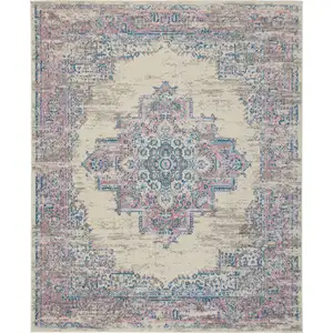 Photo of Pink Damask Power Loom Area Rug