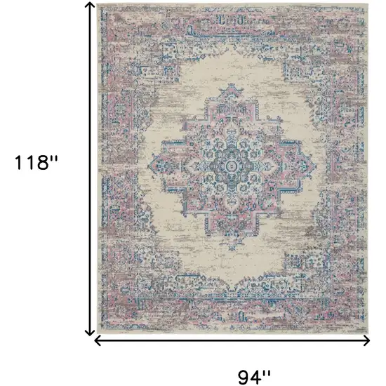 Pink Damask Power Loom Area Rug Photo 6