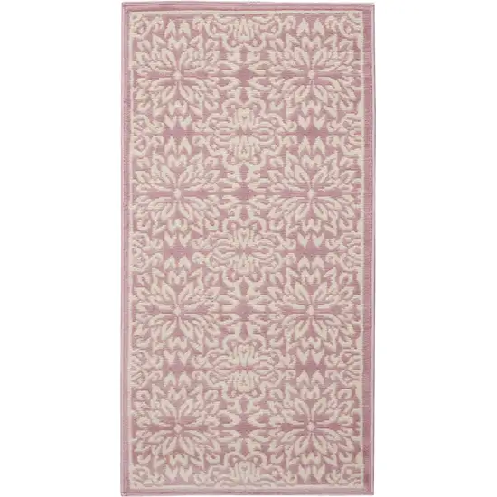 Pink Floral Power Loom Area Rug Photo 3