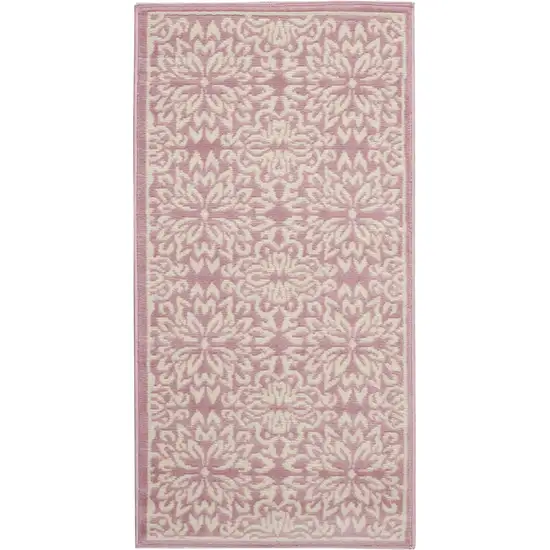 Pink Floral Power Loom Area Rug Photo 9