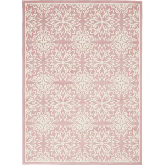 Pink Floral Power Loom Area Rug Photo 9