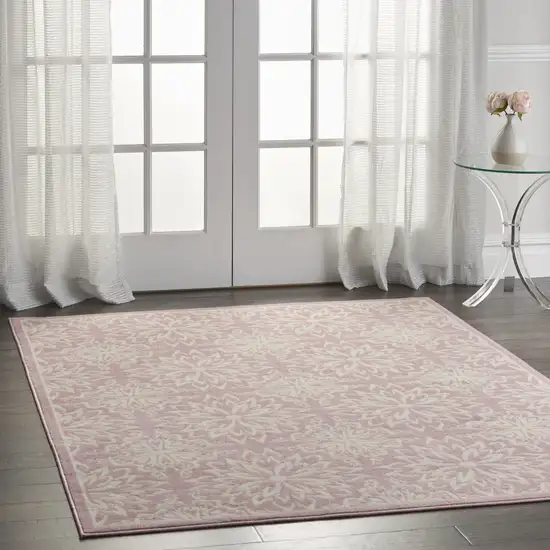 Pink Floral Power Loom Area Rug Photo 6