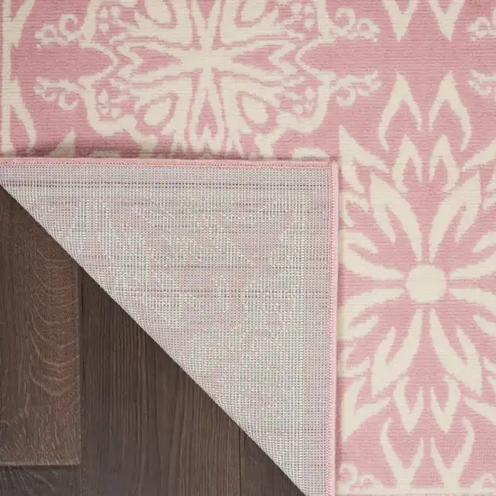 Pink Floral Power Loom Area Rug Photo 3