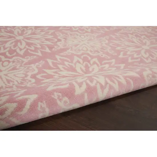 Pink Floral Power Loom Area Rug Photo 4