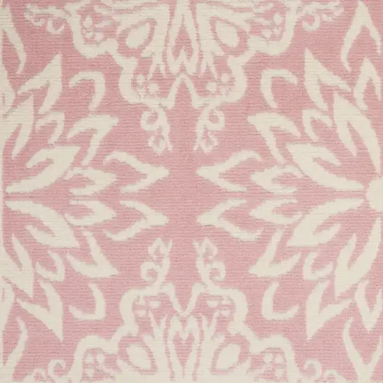 Pink Floral Power Loom Area Rug Photo 8