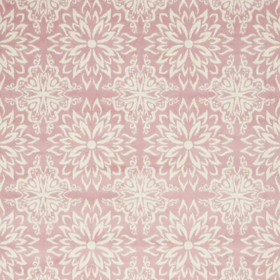 Pink Floral Power Loom Area Rug Photo 4