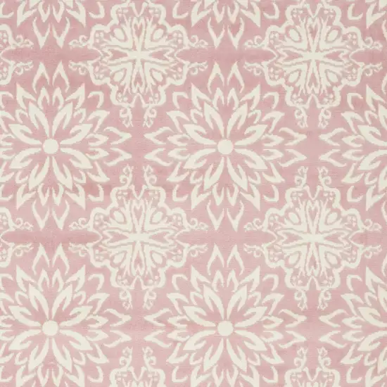 Pink Floral Power Loom Area Rug Photo 4