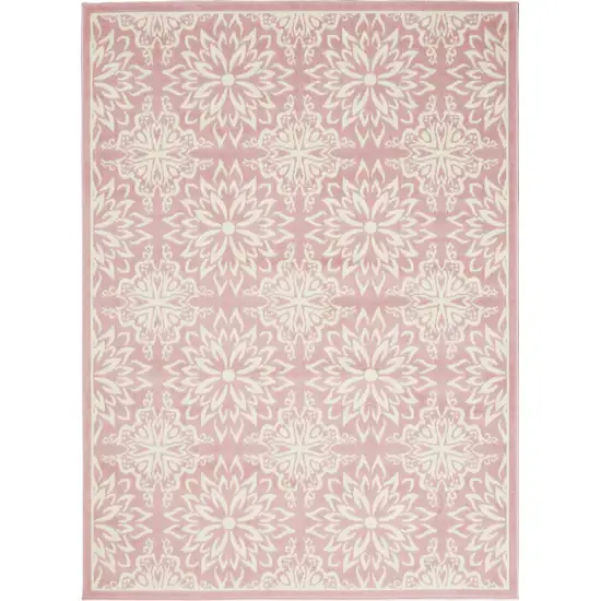 Pink Floral Power Loom Area Rug Photo 5